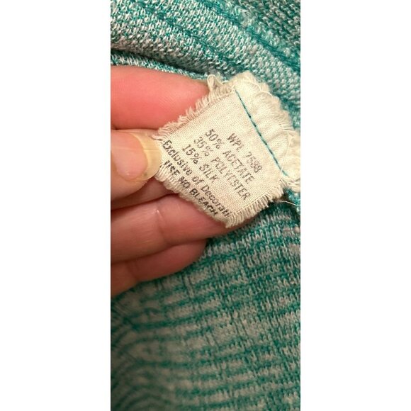 Vtg VIVO by Susan Thomas Cardigan Argyle Green White - Picture 8 of 8